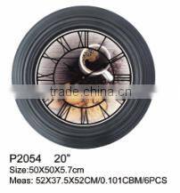 high qualityround old style light 20inch plastic wall clock