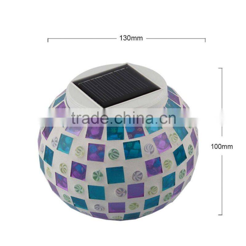 solar outdoor mosaic glass solar lantern body lamp