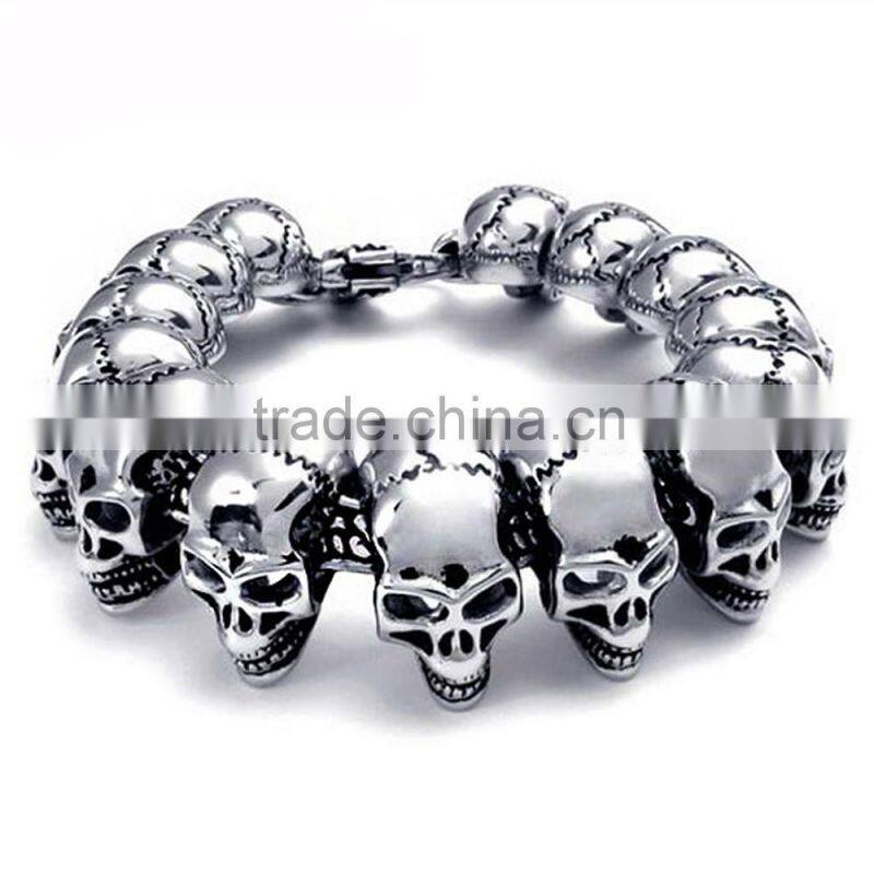 China factory religious cross stainless steel beads bracelets, elastic sideways stainless steel cross beads bracelets (QS-052)
