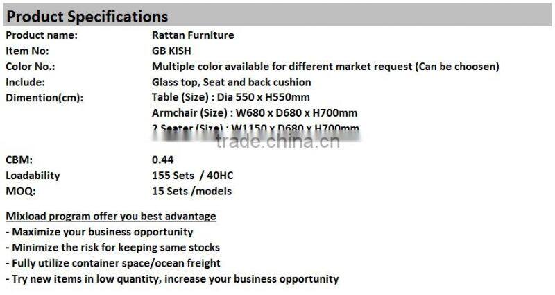 Modern Elegant Rattan Living Sets, Indoor Furniture