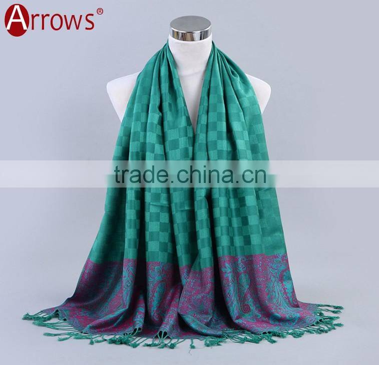 100% Cotton Jacquard Fancy Quality Women Ethnic Shawl Scarf Muslim Preyer Hijab Dress Wraps