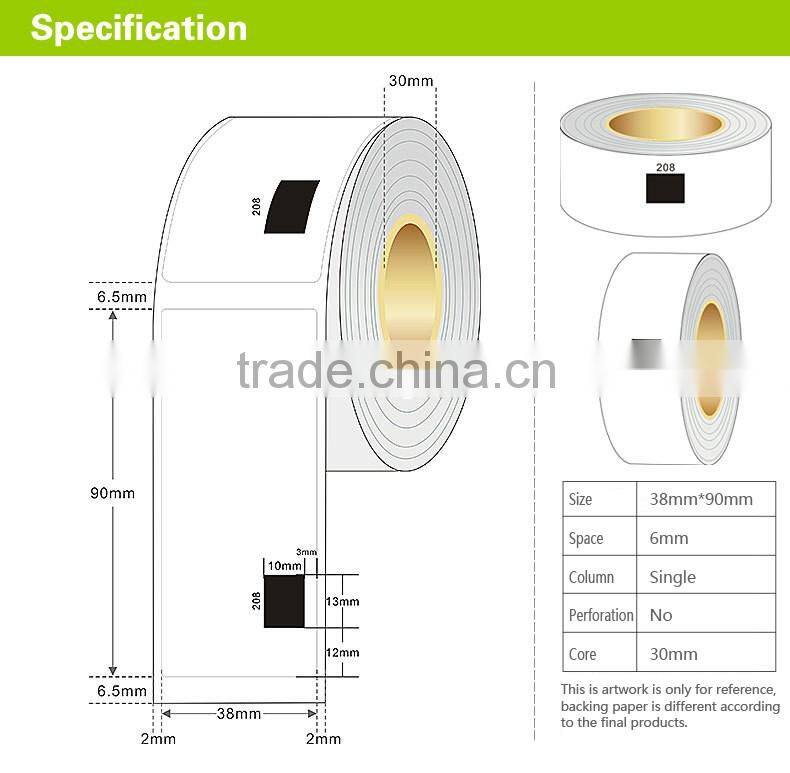 YORI thermal sticker paper 62mm*29mm*800 DK-11208 Label