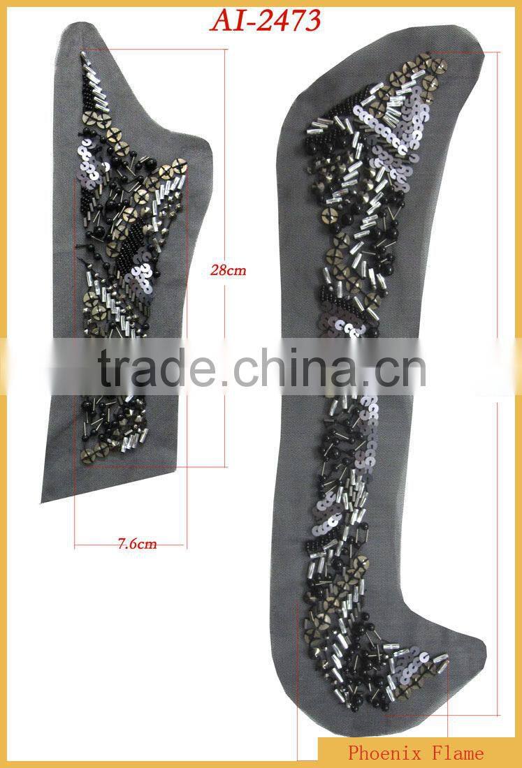 heavy sequins beaded applique AI-2473