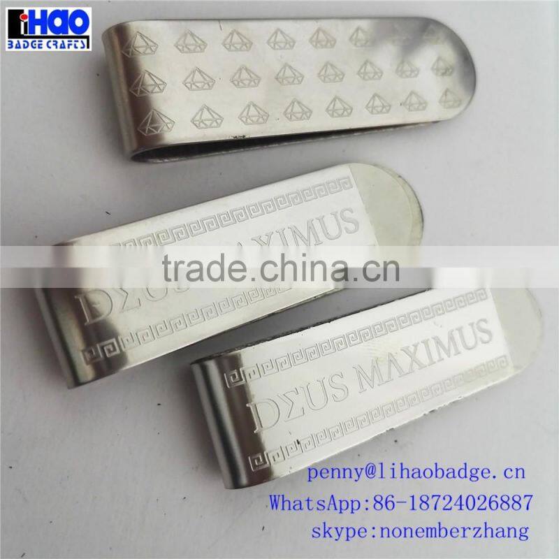 Hot sale fashion custom polished blank stainless steel money clip