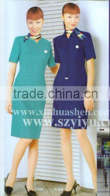 Red airline stewardess uniforms