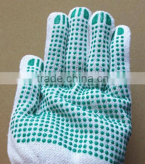 BSSAFETY Polyester or cotton knitted PVC dotted slip resistant safety work glove from China supplier