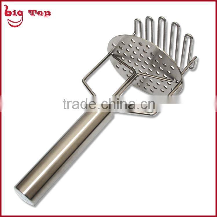 BT0208 Double Layer Stainless Steel Potato Masher Potato Ricer Fresh Potato Press Hand Push Down Potato Masher