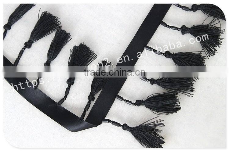 Nice design 8cm width handmade beaded fringe bag accessories