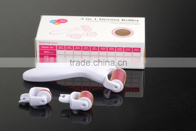 CE Approval titanium derma rolling Manufacturer skin roller system 3 IN 1 derma roller