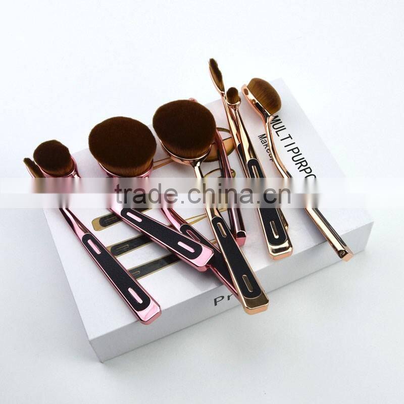 rose gold oval makeup brush nylon hair private label toothbrush makeup brush