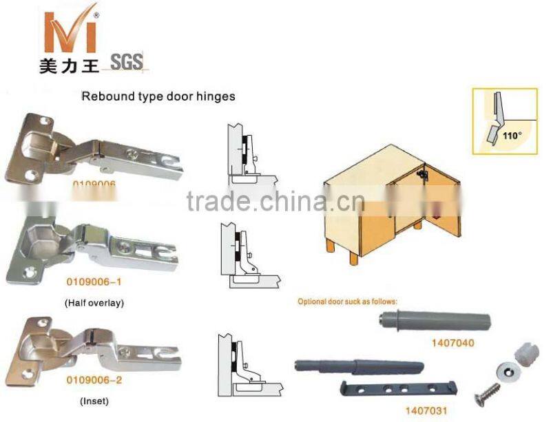 high quality push rebounding kichen cabinet door concealed hinges
