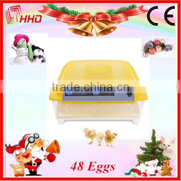 HHD Hottest Selling CE approved solar chicken incubator full automatic 48 mini egg incubator for hatching eggs