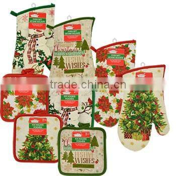 Heat Resistant Kitchen Sets Gift Pot Holder&Oven Gloves For Sublimation Printed