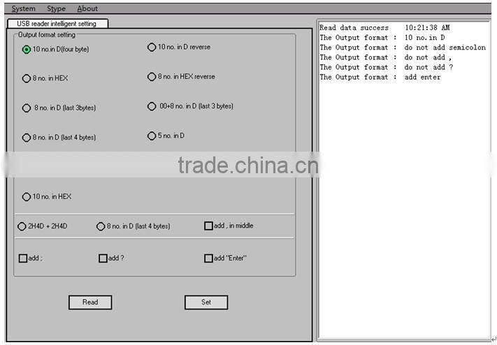 125khz rfid reader keyboard emulation with different output format for option