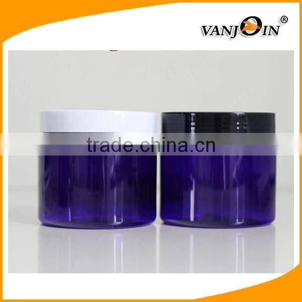Empty 1000g 250g 50g Cobalt Blue Cosmetic Cream Container PET blue Plastic cosmetic Jar