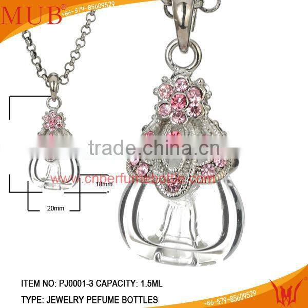 Flower shaped Perfume bottle jewelry Necklace for women wholesale