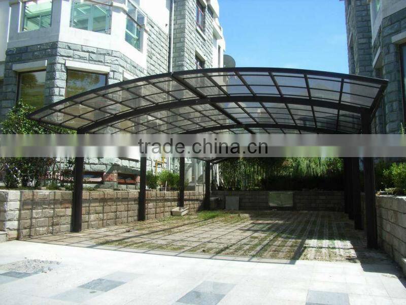 High ranking rust-proof aluminum frame polycarbonate covering carport canopy