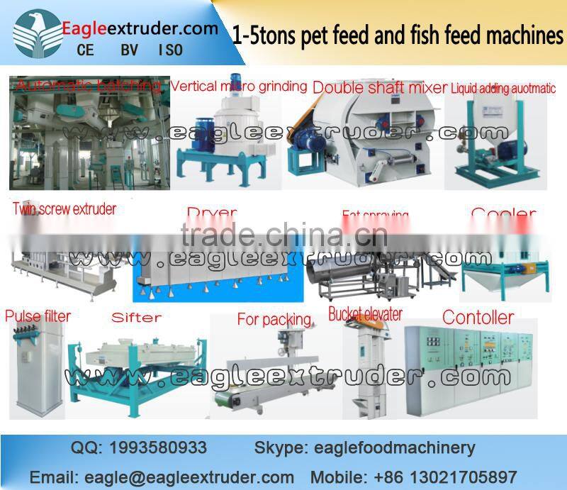 Jinan Eagle DP95 1ton to 1.5tons automatic pet dog food twin screw extruder production line