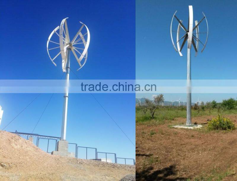 China Exporter 2016 Fashion Style 5kw vawt blade vertical axis wind turbine