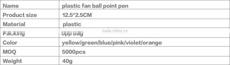 promotional wholesale cheap funny school office stationery mini plastic portable telescopic fan roller ball point pen