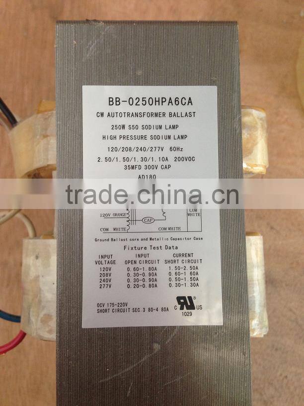 American Standard CWA 250W 120/208/240/277V 4 taps voltage HPS lamp HID Magnetic Ballast Kits