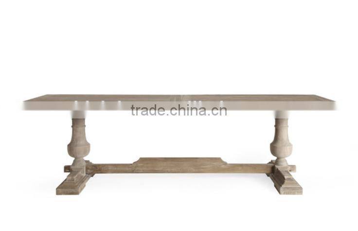 French Country Style Wooden Dining Room Set, Vintage and Retro Solid Wood Long Dinning Table and Chairs Set (BF01-X1161)