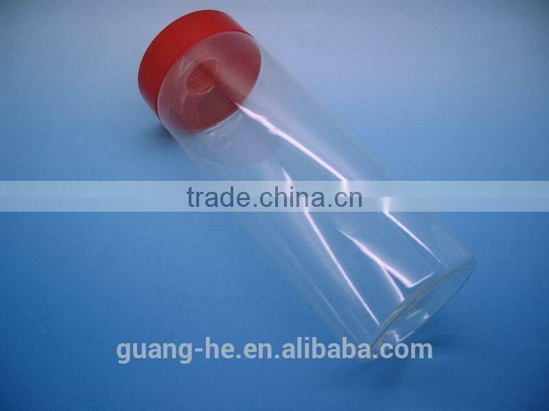 1L 100%biodegradable transparent tubular clearly PLA bottles with lid for cosmetics