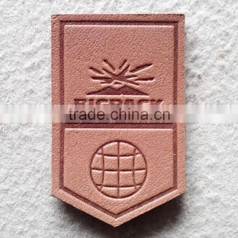 Triangle shape metal leather label for garment