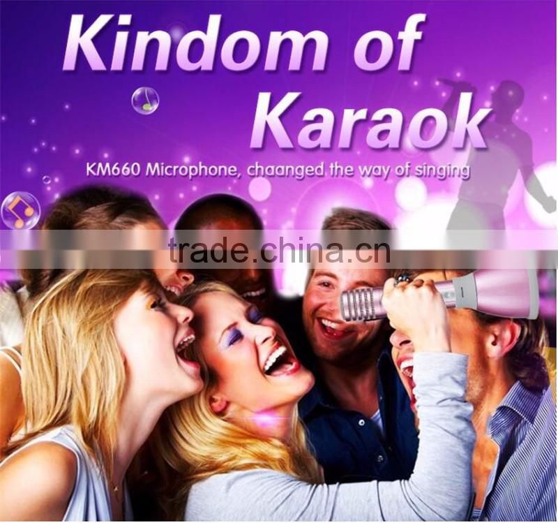 Alibaba wholesale portable Karaoke microphone for Smartphones Bluetooth speaker Portable Wireless Karaoke Microphone
