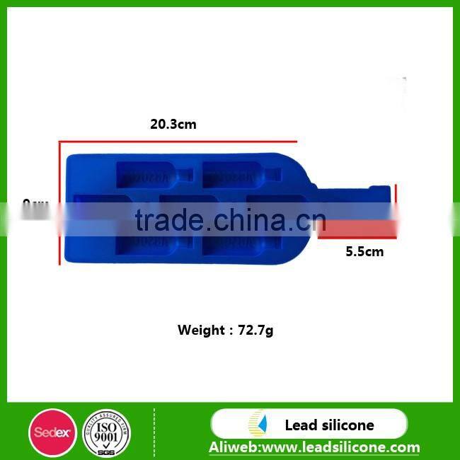 Novelty Bottle Shape Whisky Vodka Silicone Ice Cube Tray