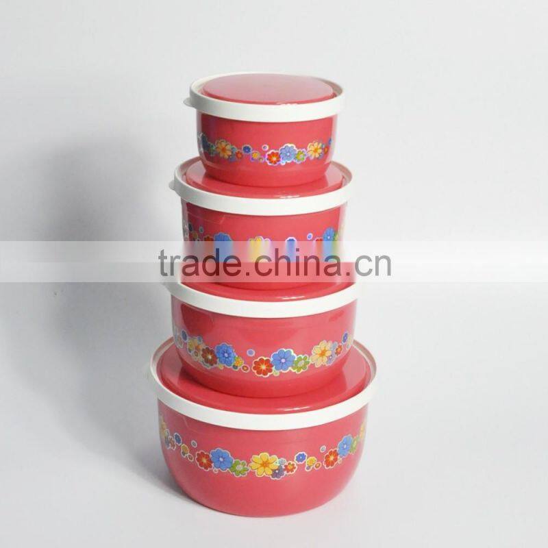 High quality stackable 4 pieces pp plastic food container set with lock for sale