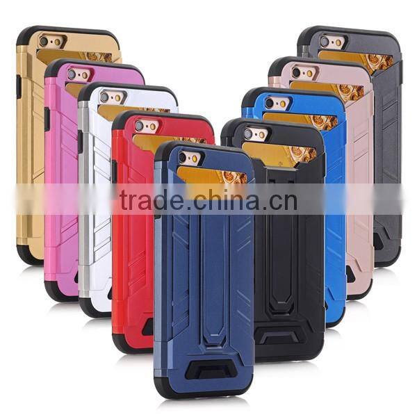 Card slot phone case bracket protective phone shell TPU + PC material for iPhone7 / plus