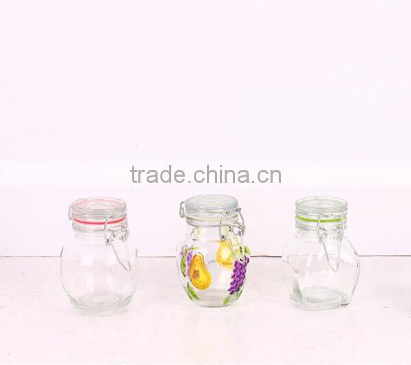 100ml mini glass jar with metal clip