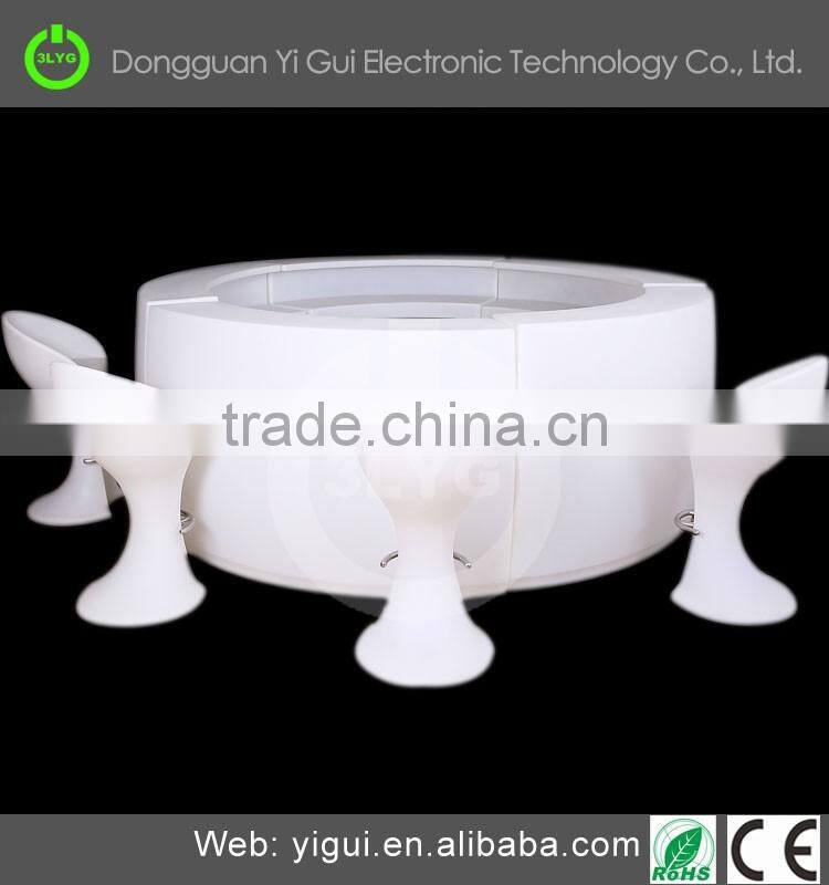 New product high quality waterproof led furniture , 16 colors change with CE,ROHS Cerfiticate LED cocktail table and chairs