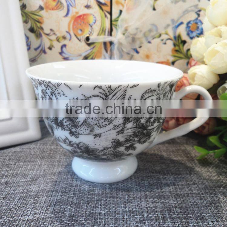 Drinkware home tea cup and saucer set, bulk tea cups and saucers cheap, peacock coffee cup set