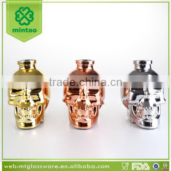 skull oil and vinegar bottles decorative/olive oil bottle with pp nozzle or metal