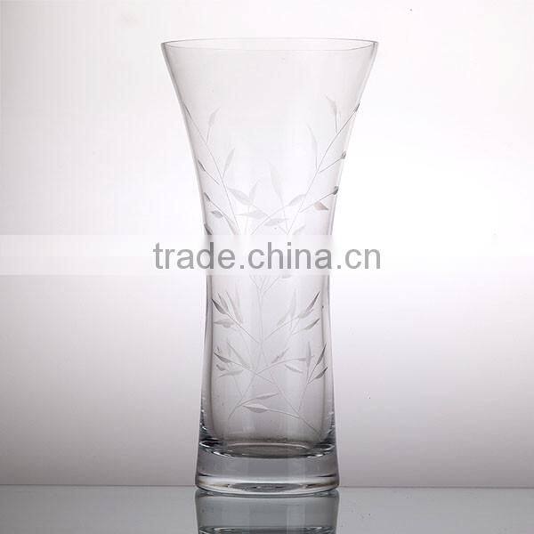 hand carved crystal glass vase