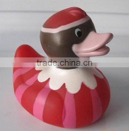 Snowflake printed rubber bath duck custom logo eco-friendly rubber floating toy for babies