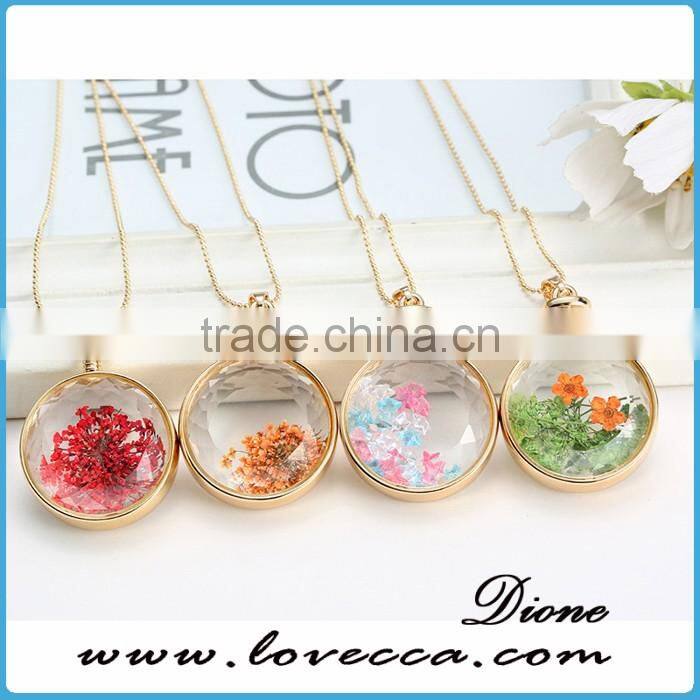 Real Flower Necklace Botanical Necklace Resin Flower Necklace Dry Flowers Jewelry