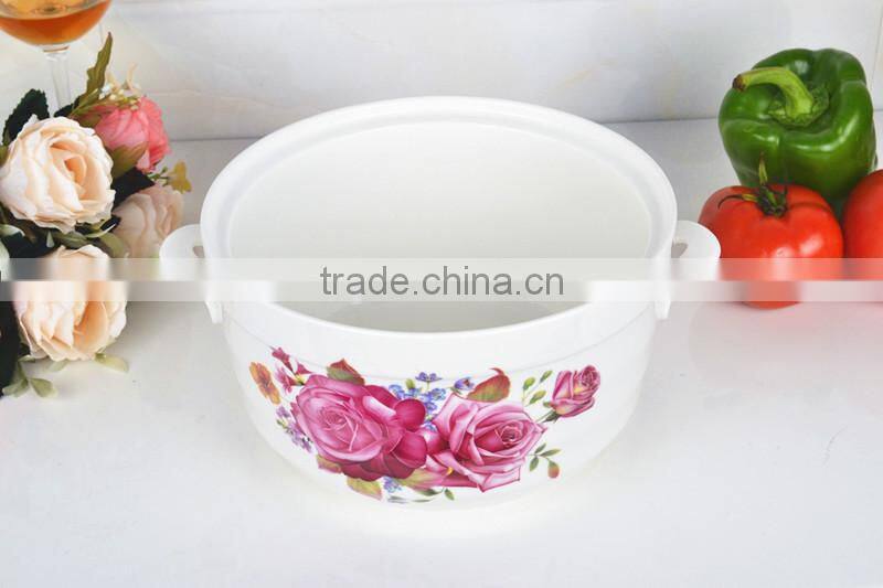 8" microwave ceramic pot with porcelain lid