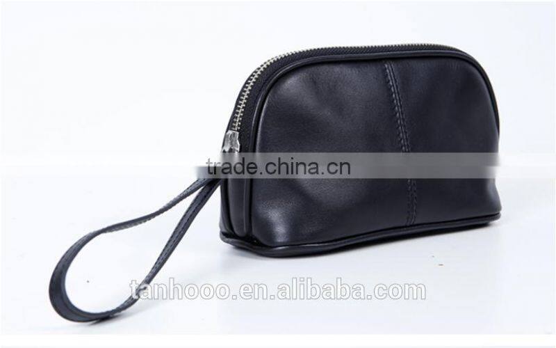 High-end fashion design genuine leather makeup bag