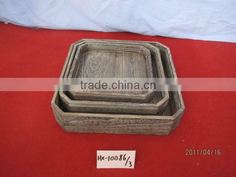 storage carbonize wooden serving tray ,wooden fruit tray for sale