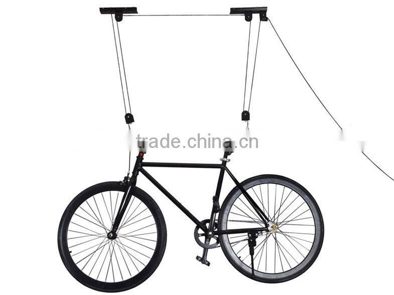 Bicycle Lift Bike Ceiling Mount Pulley Hoist Rack Garage Storage Hooks Hanger A1417