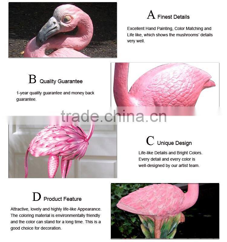 promotion handmade decorative polyresin garden flamingo statue
