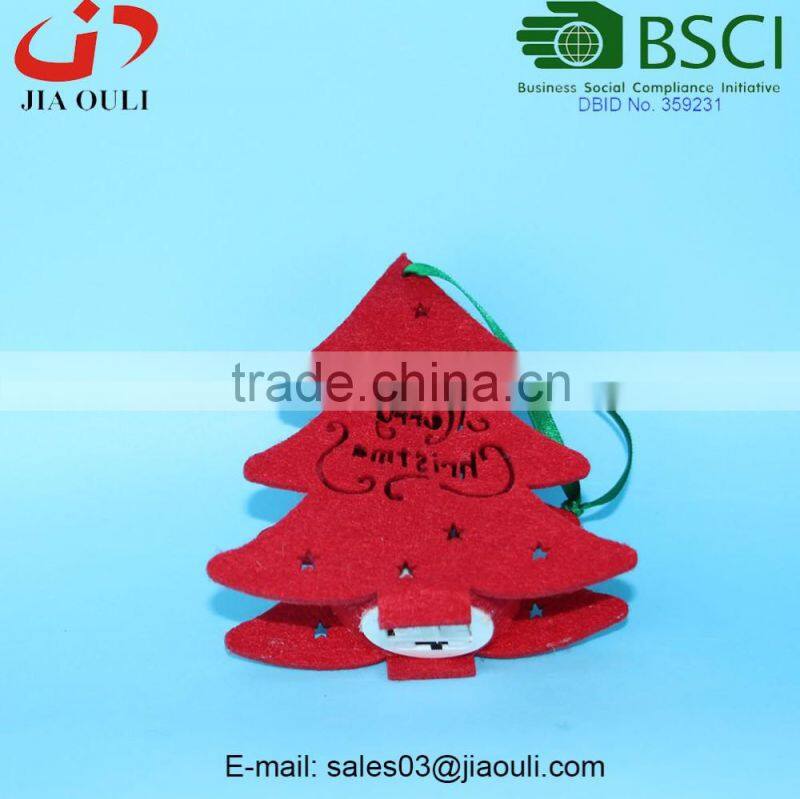 BSCI Audit Factory Indoor/Outdoor non-woven fabric LED Holiday Christmas Decoration, with LED hanging tree decoration