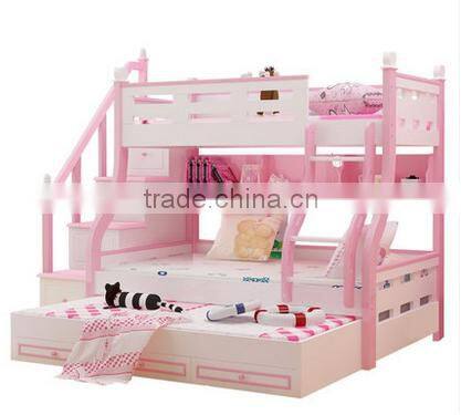 Color Life Mini Children Kid Bed Furniture Wooden Bunk Bed Set for Twins Bedroom Room