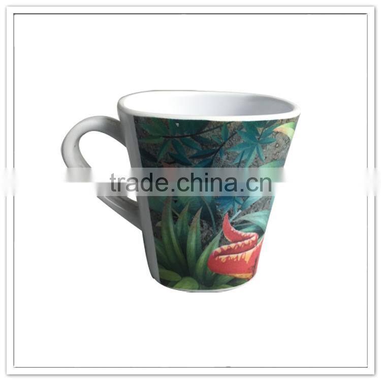 EU standard plastic drinkware custom printed melamine drinking mug