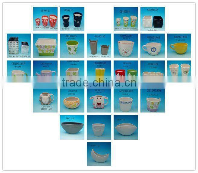 Indoor colorful round ceramic flower pot