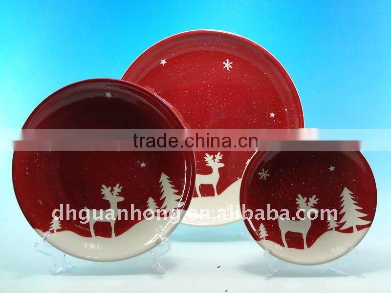 Round Ceramic Christmas Plate