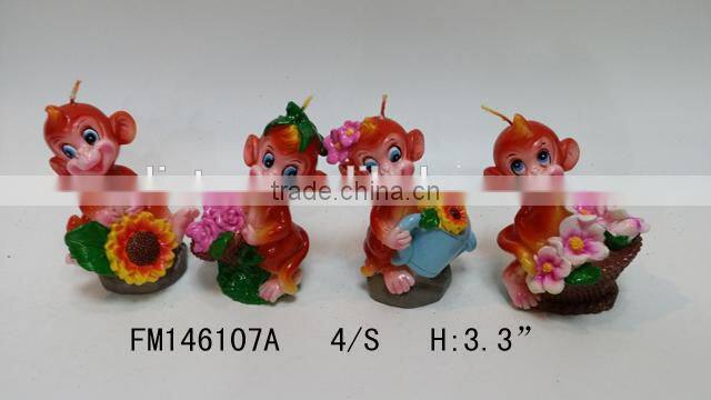 high quality lovely monkey shape candle wholesale for 2016 new year gift